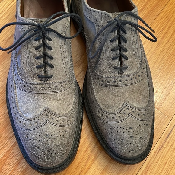 Allen Edmonds McTavish Wingtip Oxford Gray Leather Dress Shoe - Picture 5 of 11